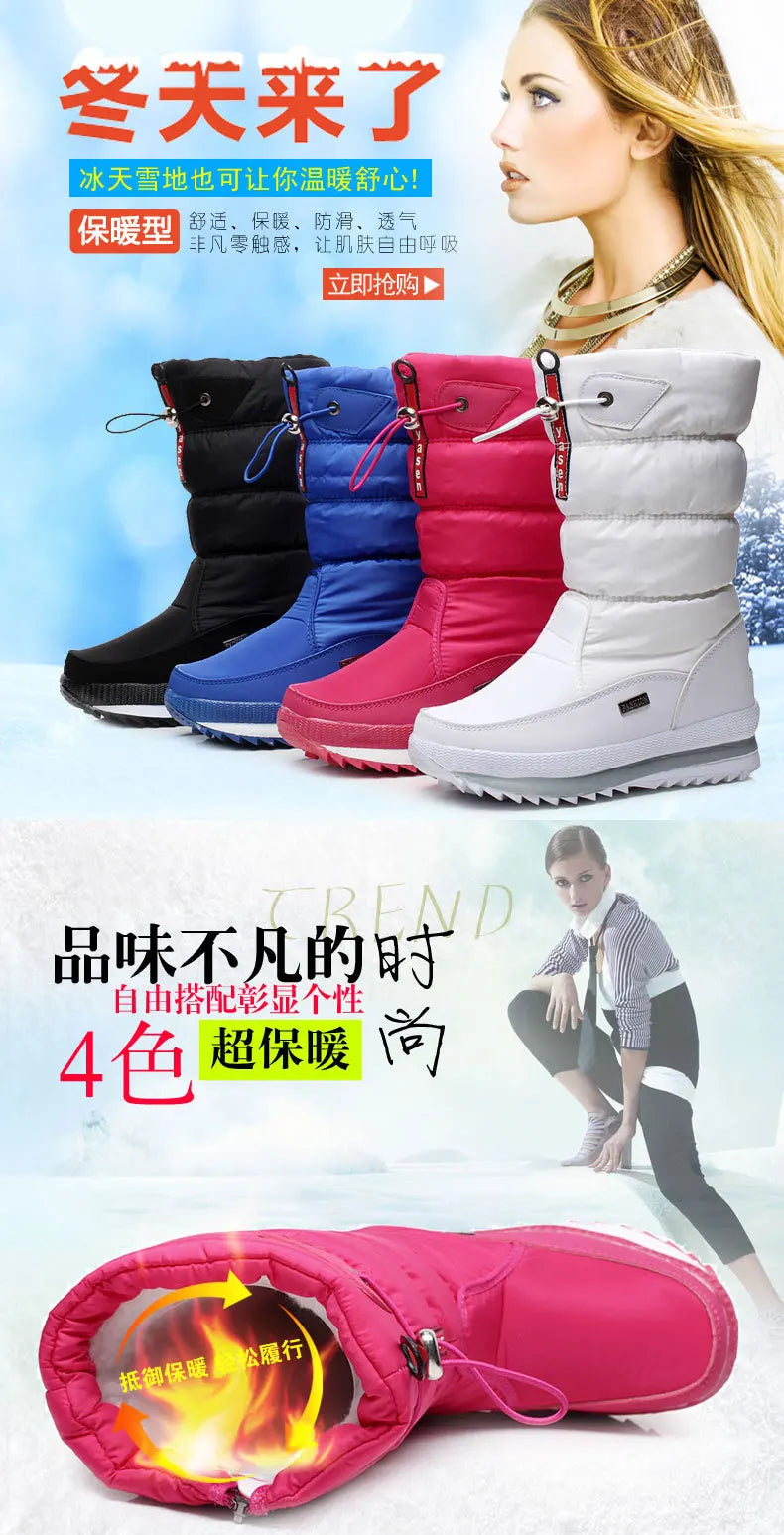 Women Snow Boots Platform Winter Boots.