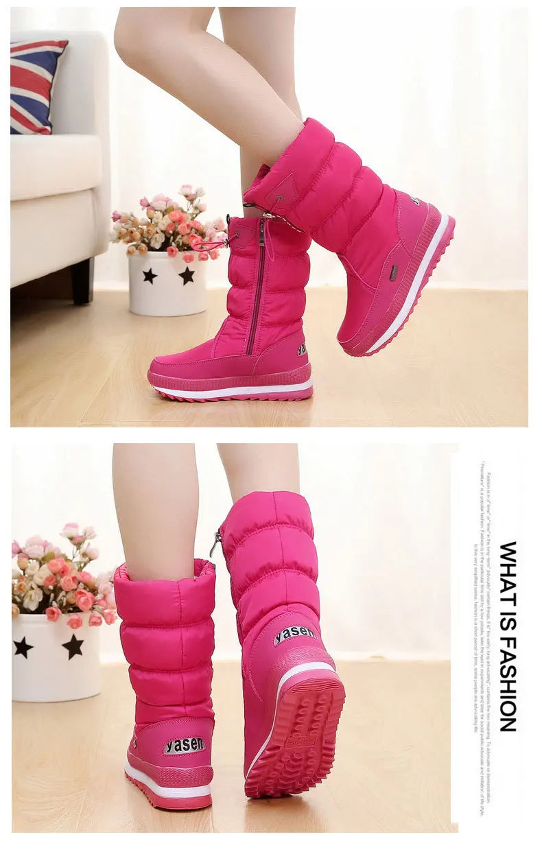Women Snow Boots Platform Winter Boots.