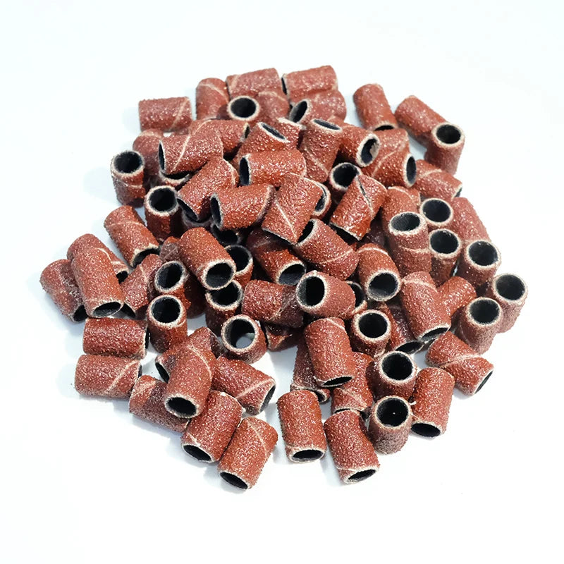 100/50/25pcs Nail Sanding Ring Bands Electric Manicure Nail Drill Bits 80/120/180.