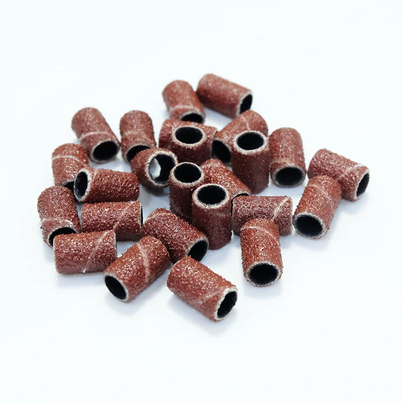 100/50/25pcs Nail Sanding Ring Bands Electric Manicure Nail Drill Bits 80/120/180.