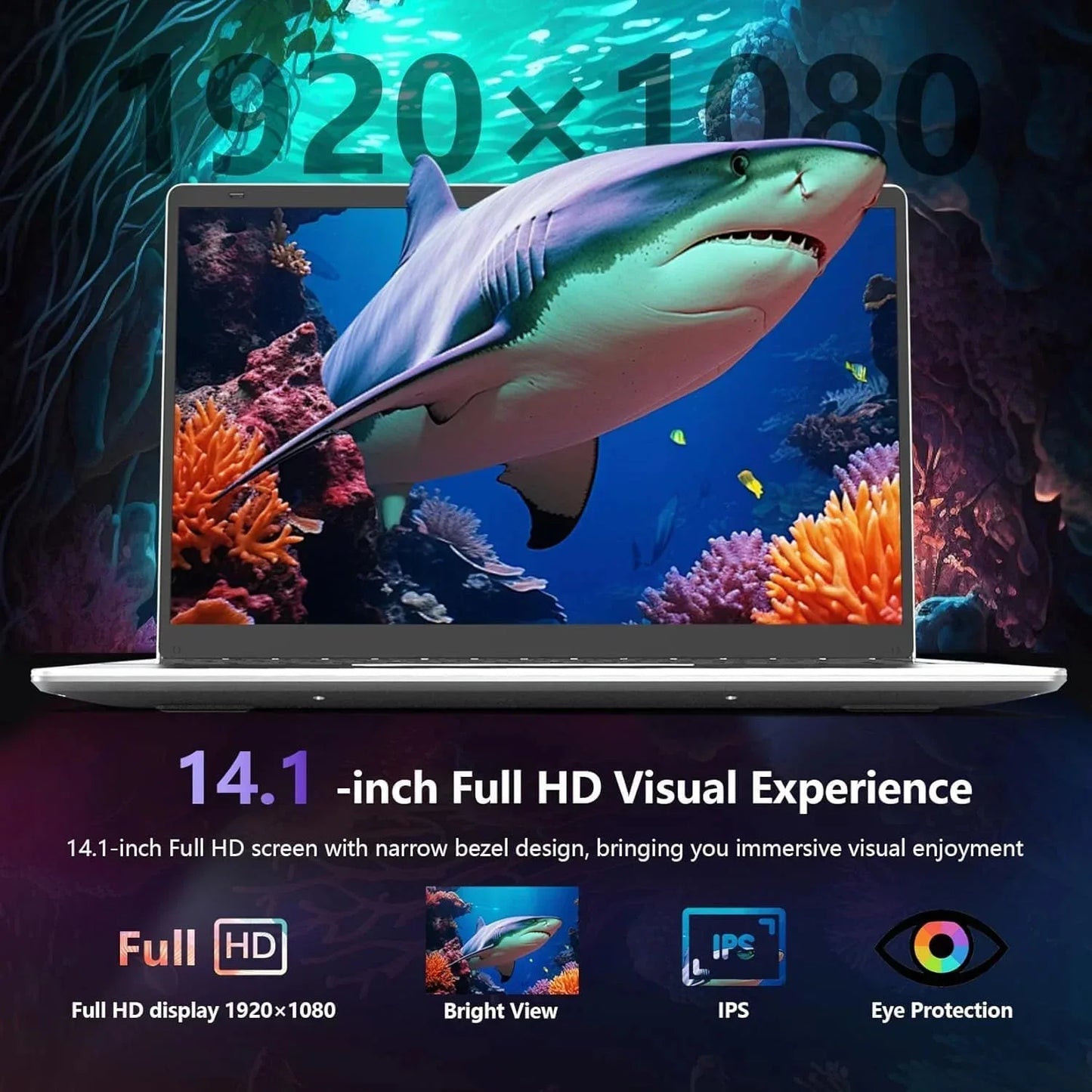 NEW 14.1-inch Portable Laptop 16GB RAM 1TB SSD Intel Celeron N4000 Windows 11