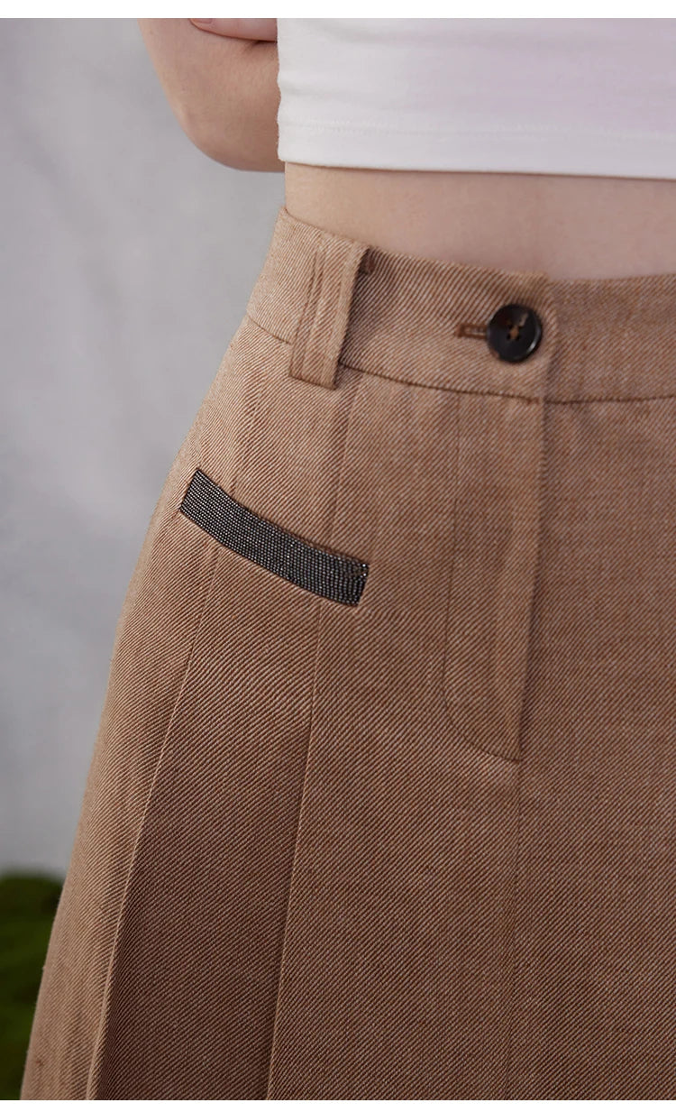 K2118W Lady High Quality 100% Linen Skirts.