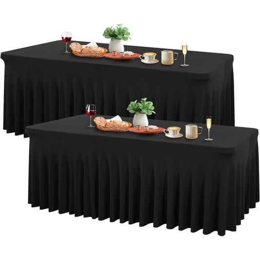 2 Pack 4/6/8Ft Spandex Table Skirt