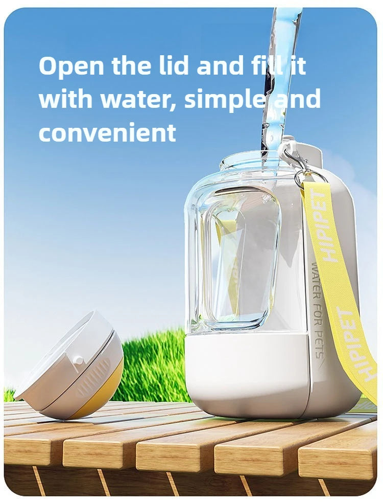Portable water bowl for dogs, ideal for outdoor walks.