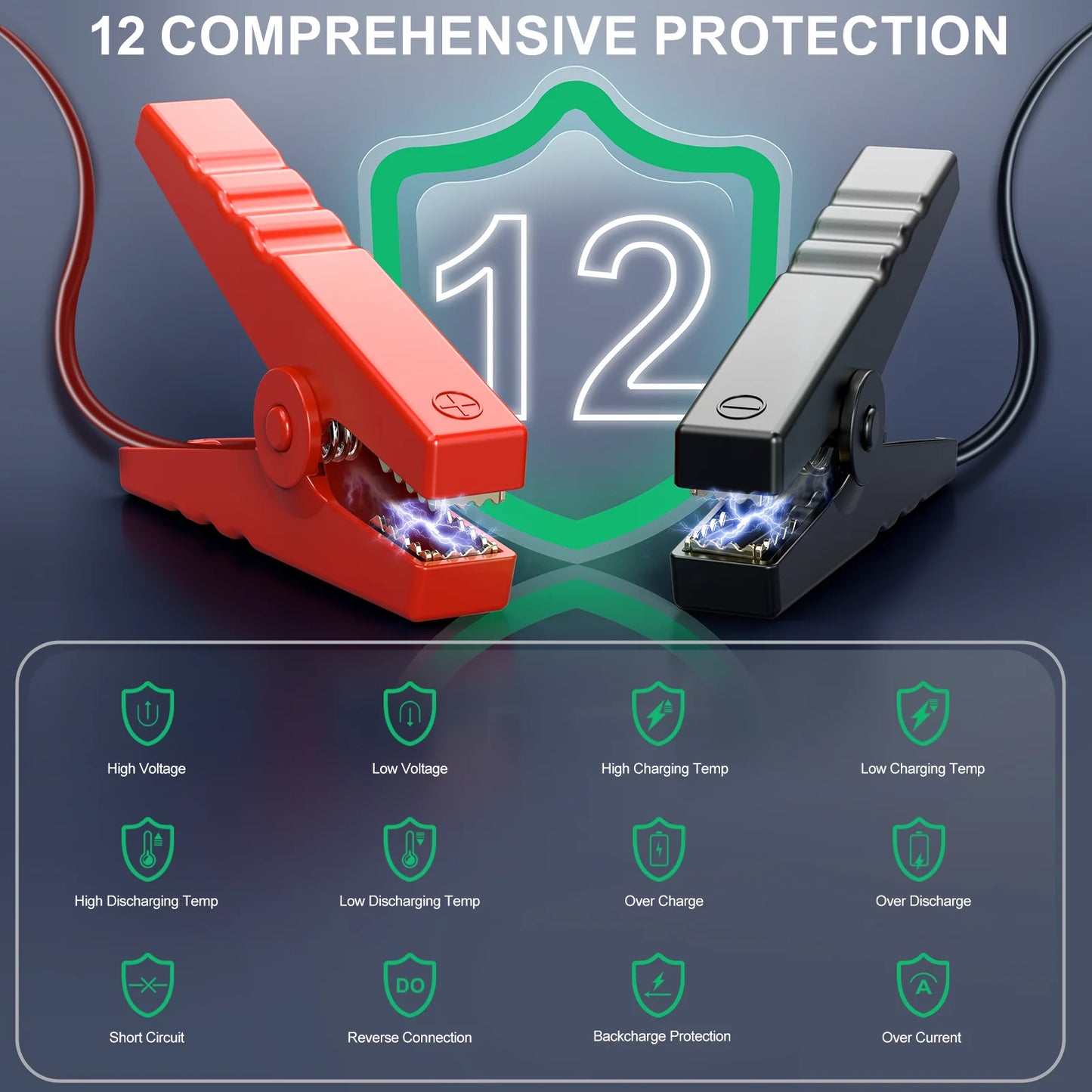 8000A Car Jump Starter & Air Pump 150PSI Air Compressor Power Bank For 12V Car Emergency Booster Starter Starting Device