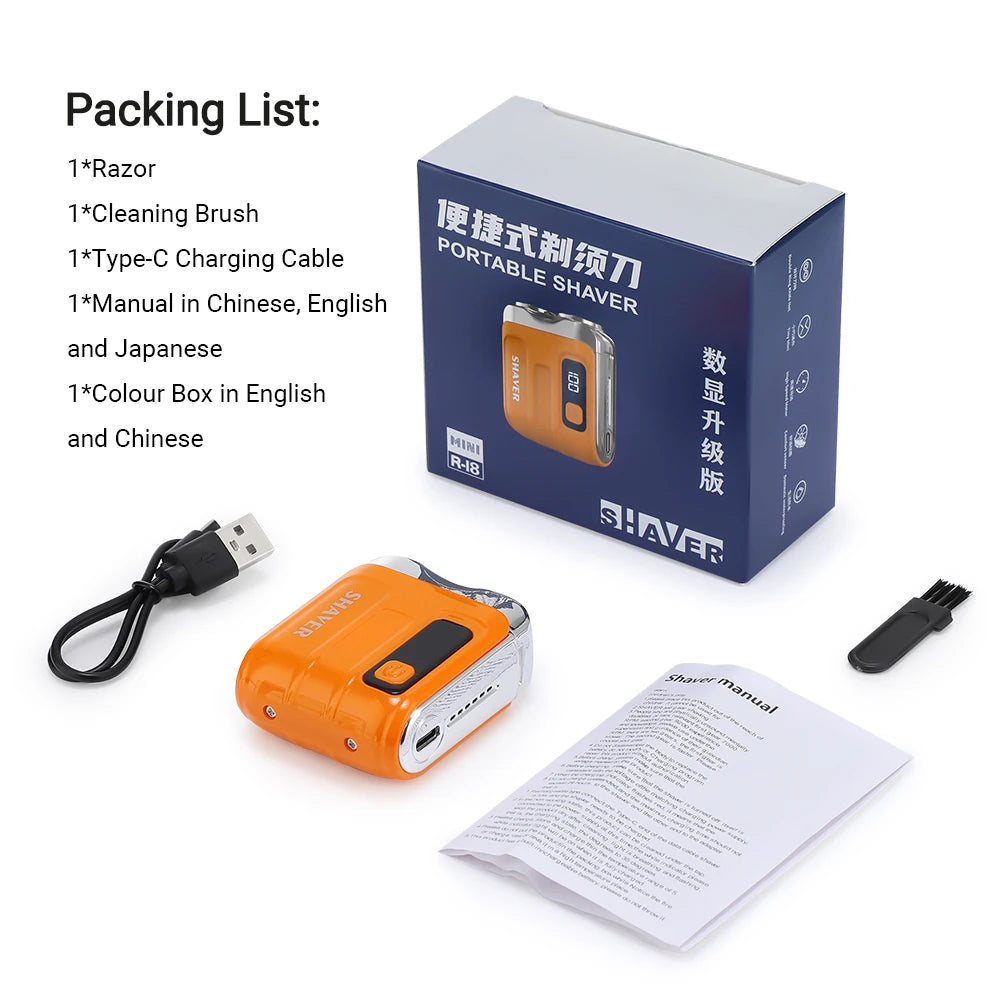 Smart, waterproof electric shaver for travel.