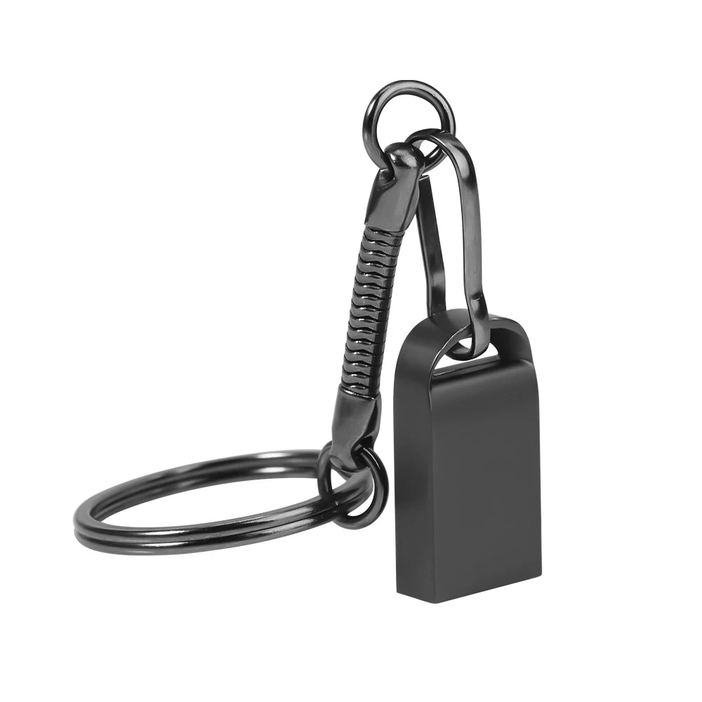 JASATER Super Mini Metal USB Flash Drive 128GB Silver Pen Drive with Free Key Ring 64GB Funny Creative Gift Memory Stick 32GB
