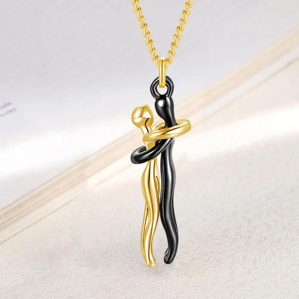 Couple Necklace Party Necklace Stylish Hop Couple Pendant Necklaces for Women Men Punk Lovers Hug Necklace Promise Wedding Party