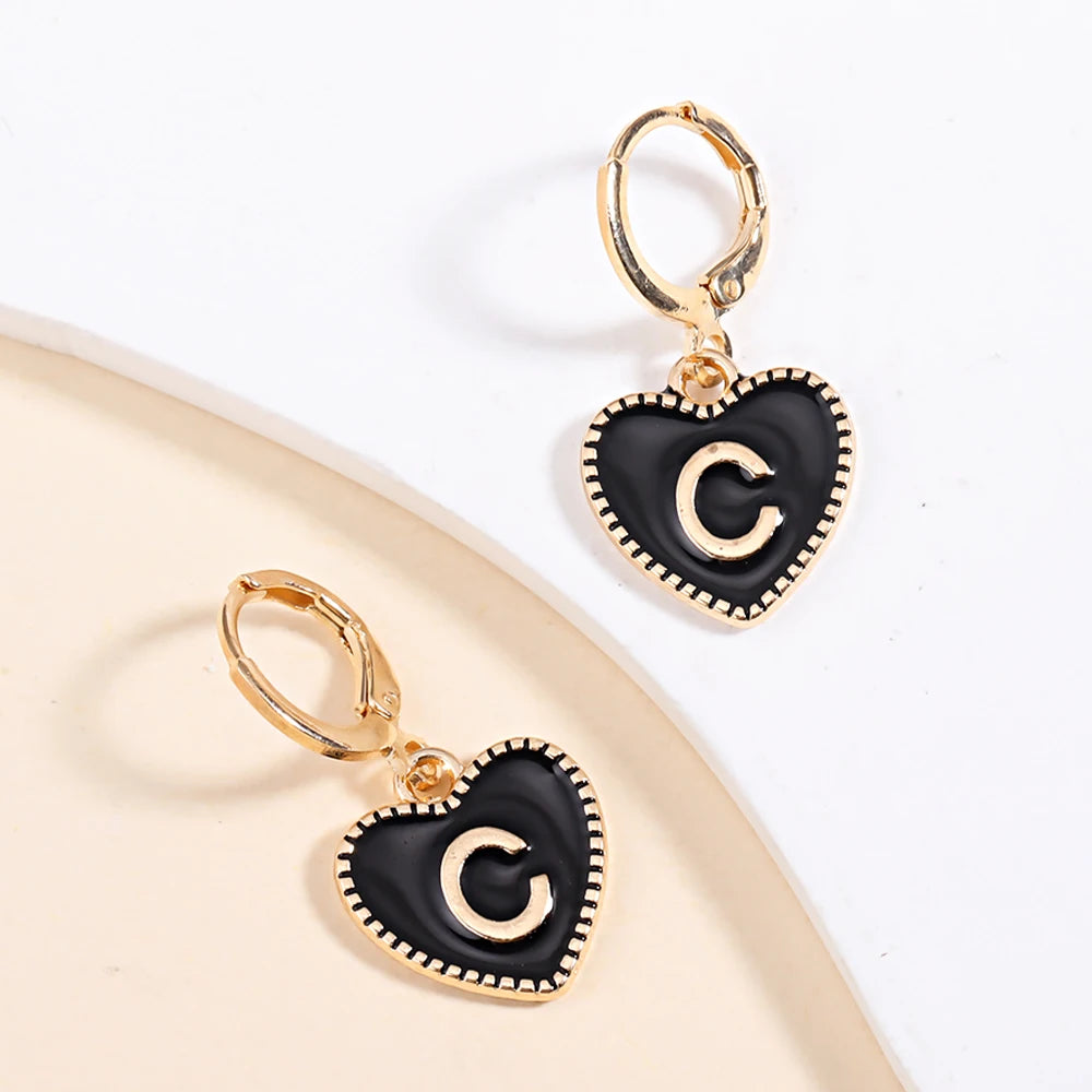 Peixin Fashion Heart Initial Letter Charms Women's Pendant Earrings Party Jewelry Mother's Day Valentine's Day Gift Wholesale