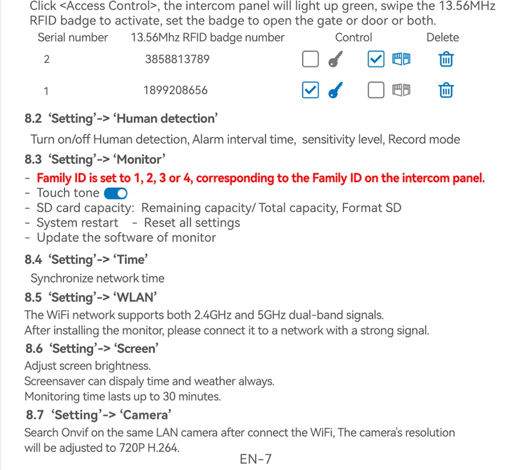 TUYA 5G WIFI 2-3-Unit Apartments Intercom Video Doorbell with RFID Card Unlock 2 Wired 10inch LCD Video Door Phone System