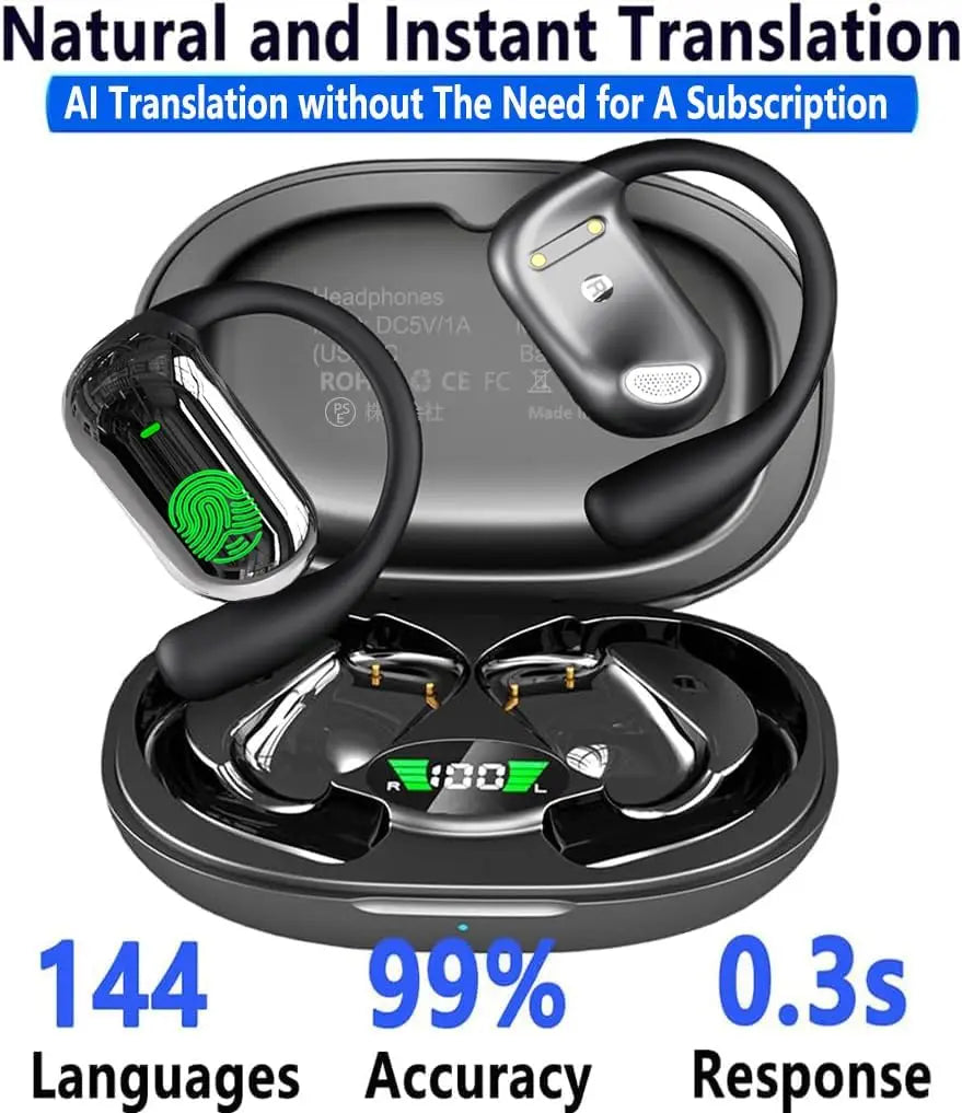 Headphones with automatic translation, compatible with 144 languages.