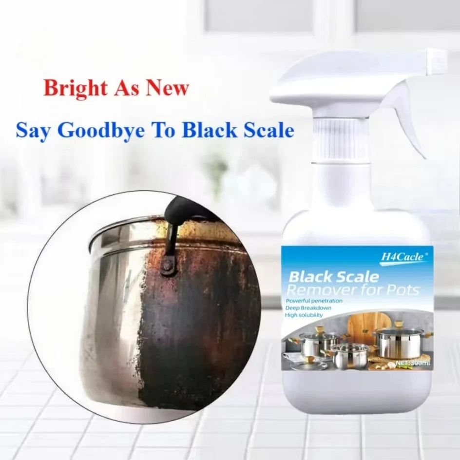 Cleaning and decontamination agent for the bottom of pans.