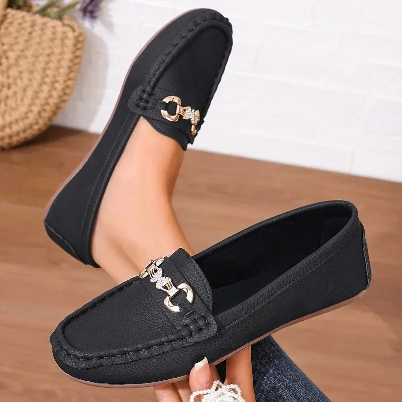 Ladies Shoes 2024 New Slip on Women's Flats Autumn Round Toe Solid Solft Sole Casual Flat Comfortable Loafers Zapatillas Mujer