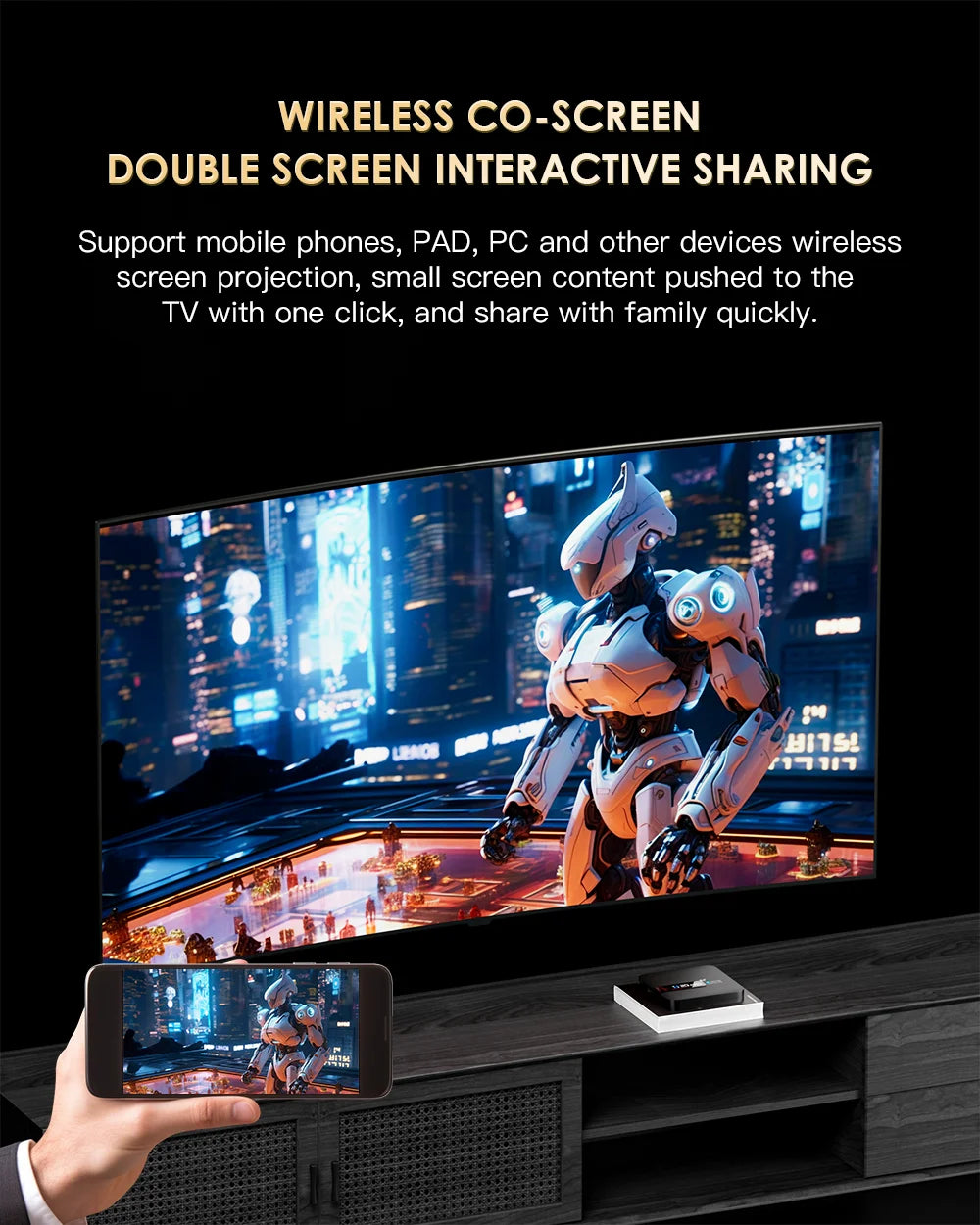 H20PRO Android 10 TV BOX 4k HD Dual Wifi Quad Core 1080P Video.