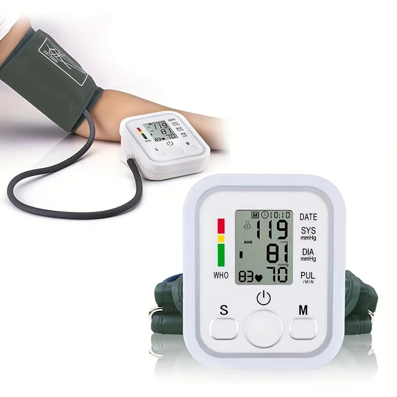 Automatic upper arm blood pressure monitor. sphygmomanometer