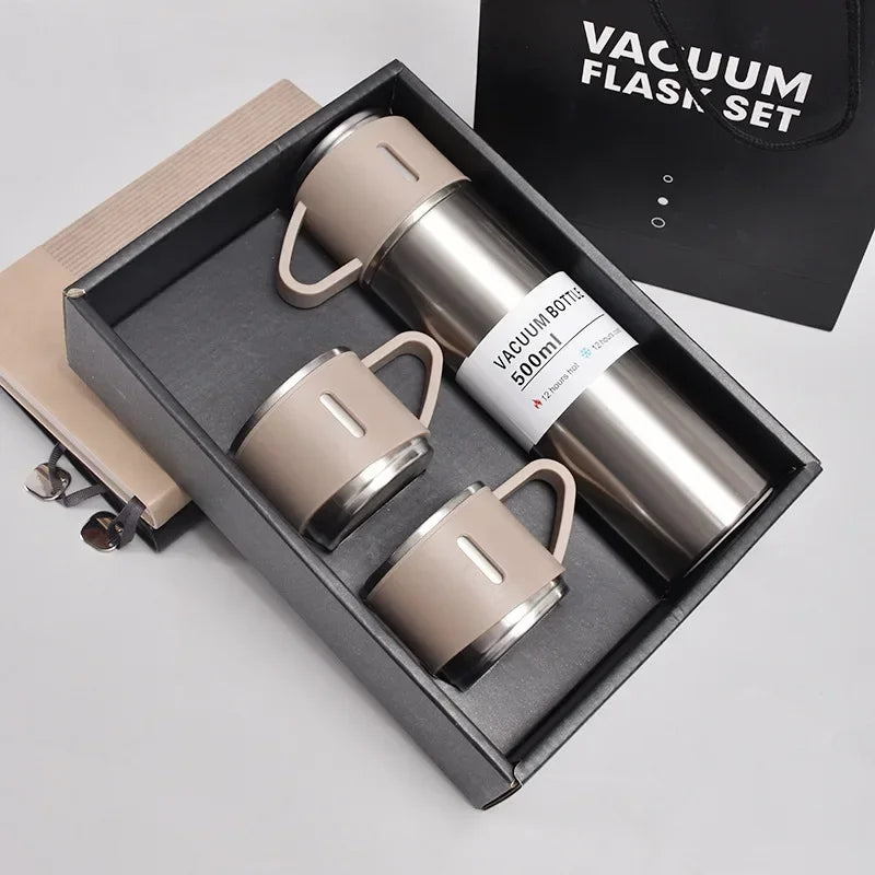 Stainless Steel Vacuum Insulated Hot Water Bottle Set, 500ml.