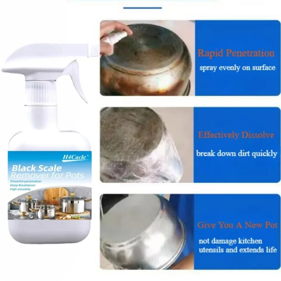 Cleaning and decontamination agent for the bottom of pans.