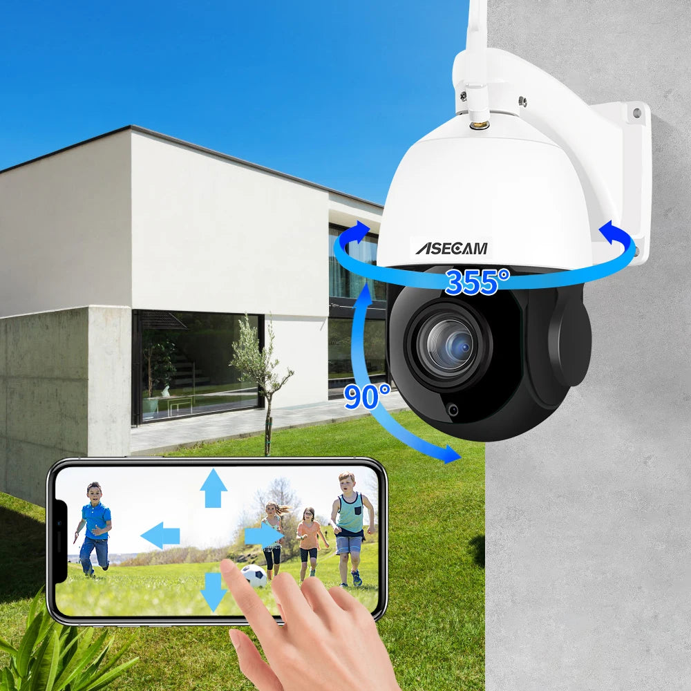 8MP 4K PTZ IP Camera Wifi 30X Optical Zoom Outdoor Human/Vehicle AI Tracking POE Onvif CCTV Audio Speed Dome Surveillance