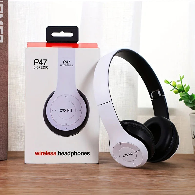 P47 5.0 Bluetooth stereo headphones, foldable.