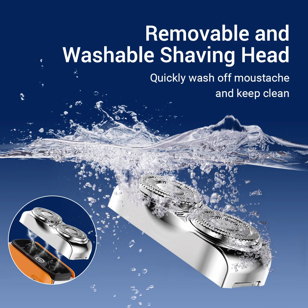 Smart, waterproof electric shaver for travel.