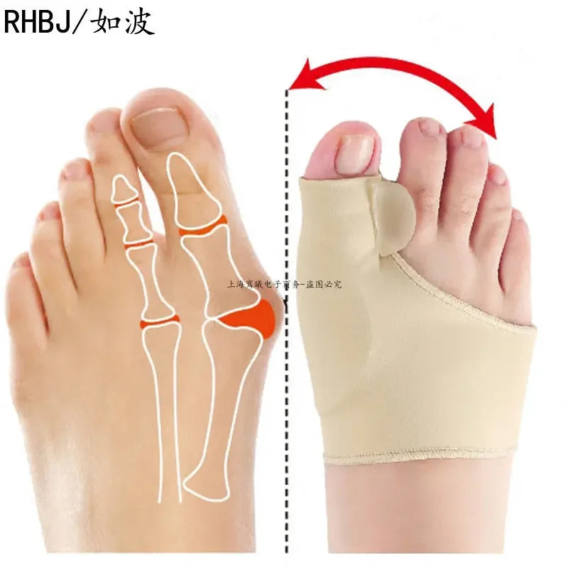 RHBJ 2Pcs=1Pair Toe Corrector Orthotics Feet Foot Care Bone Thumb Adjuster Correction Soft Pedicure Socks Bunion Straightener