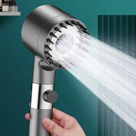 High Pressurized Filter Shower Head 3-mode Adjustable  with Massage.