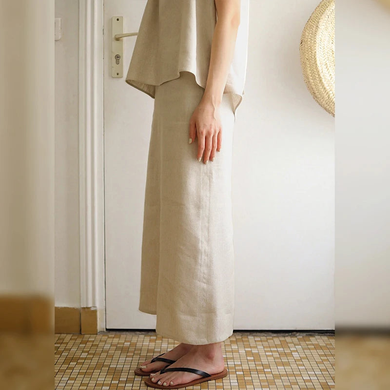 100% Linen Long Skirts For Women.
