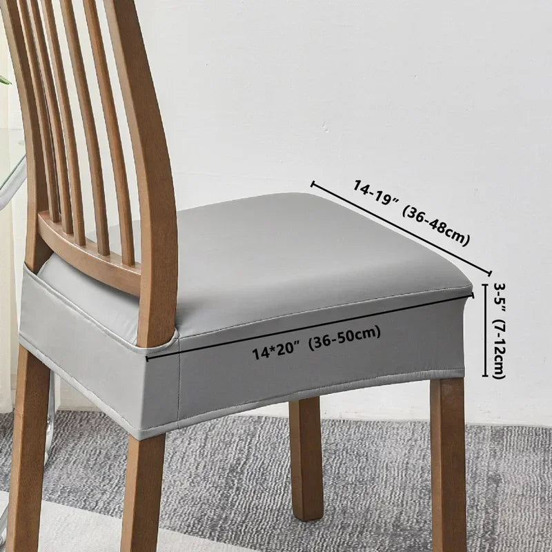1PC PU Leather Chair Cover Waterproof Removable Dining Chairs Slipcovers Elastic Upholstered Seat Covers Furniture Protector