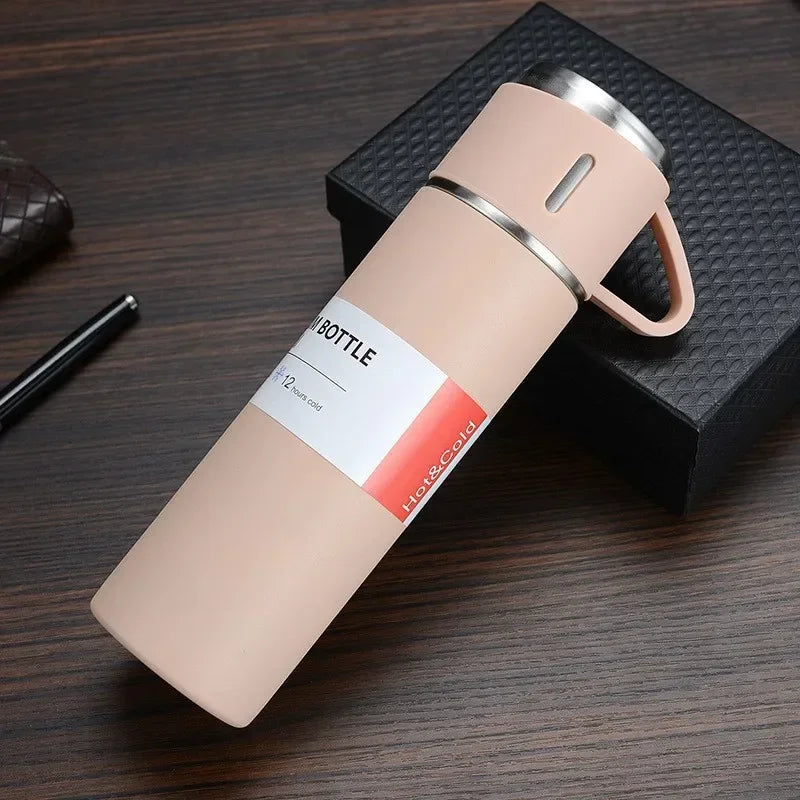 Stainless Steel Vacuum Insulated Hot Water Bottle Set, 500ml.
