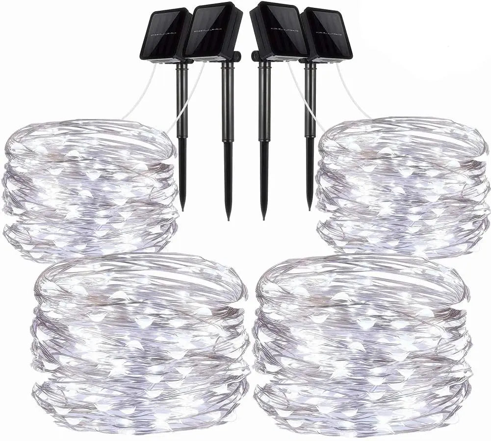 2/4 pcs Solar String Light Outdoor Garden Fairy Lights 33 feet 8 Modes Festoon Lamp Christmas Party Solar Lamp Decor ﻿