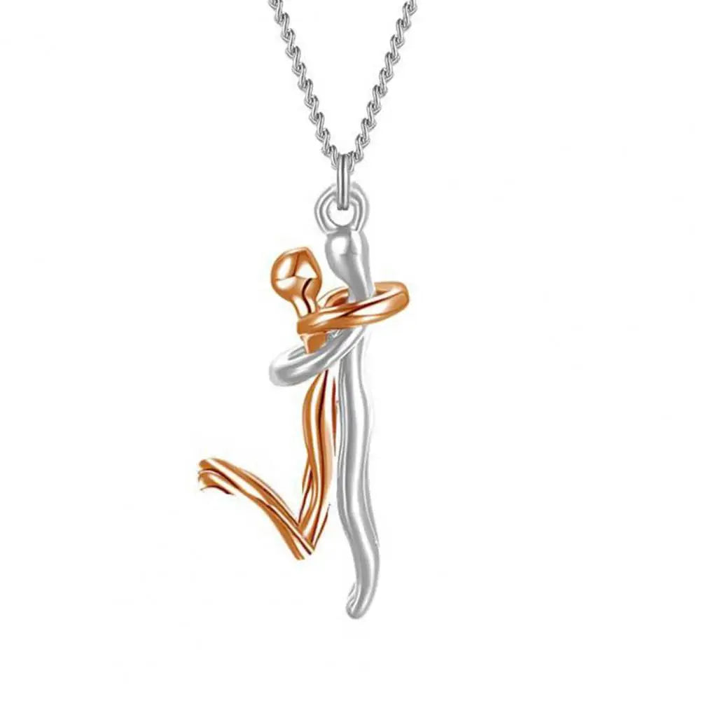 Couple Necklace Party Necklace Stylish Hop Couple Pendant Necklaces for Women Men Punk Lovers Hug Necklace Promise Wedding Party