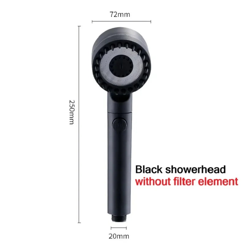 High Pressurized Filter Shower Head 3-mode Adjustable  with Massage.