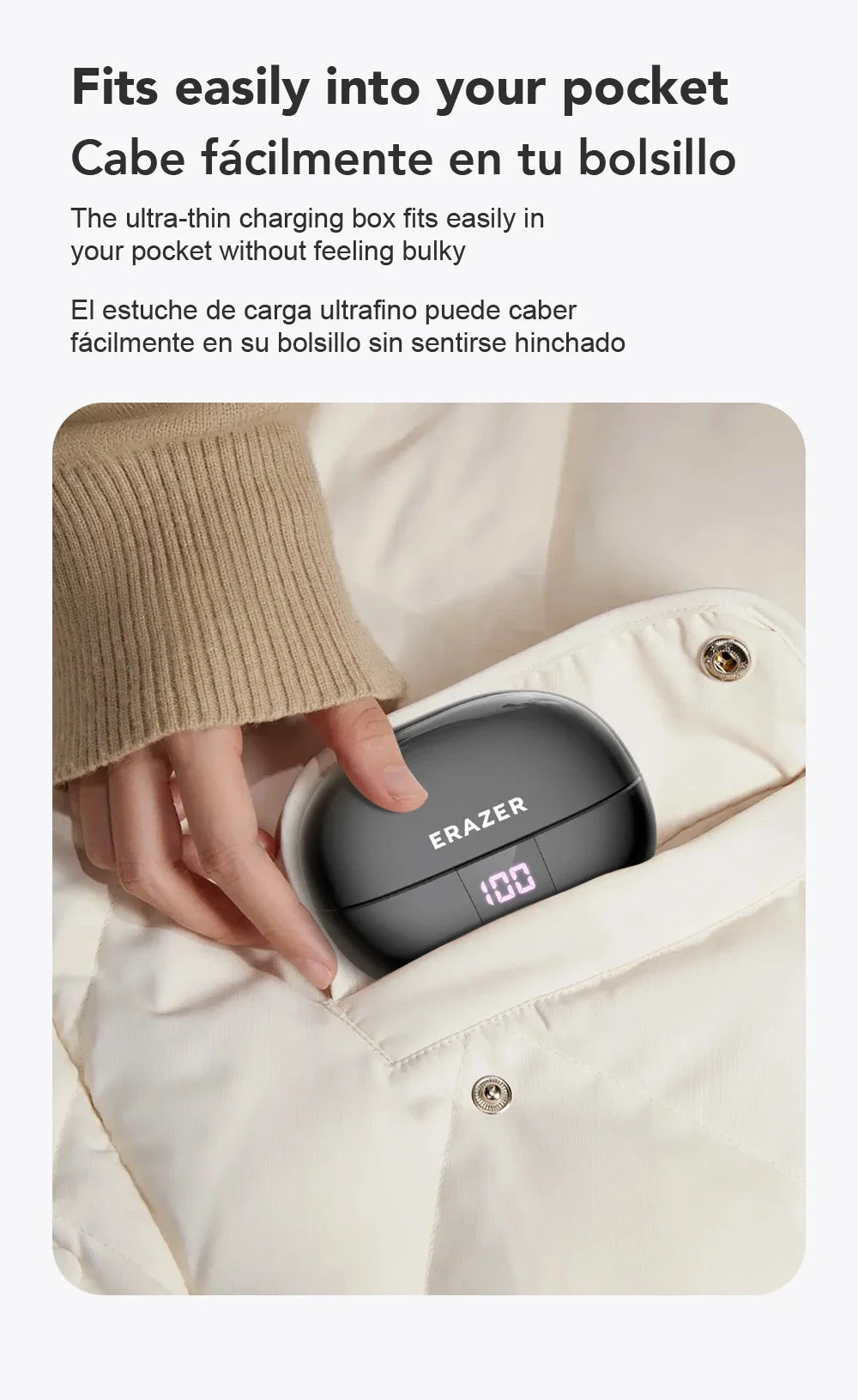 Wooask F56 OWS Translator Earbuds - Real-time 144 Languages.