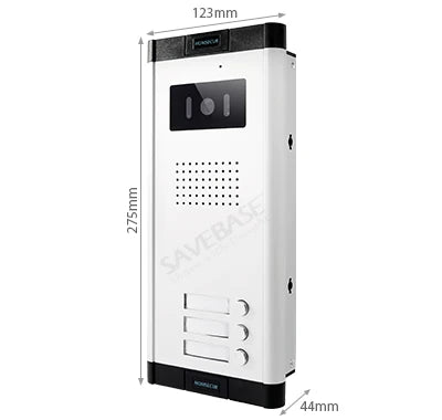 7" Wired Video Door Intercom System With Lock Release Button For 3 Apartment