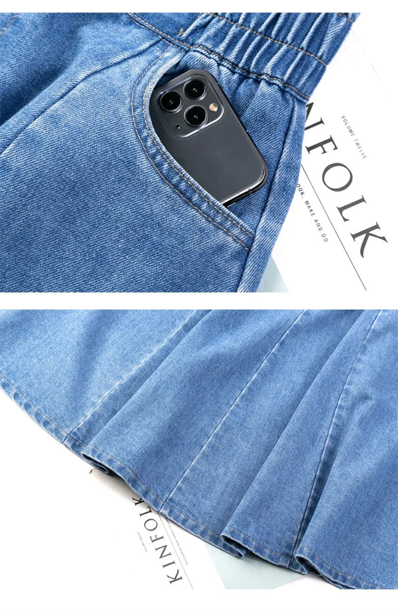 Women Mini Denim Skirts Spring Summer.