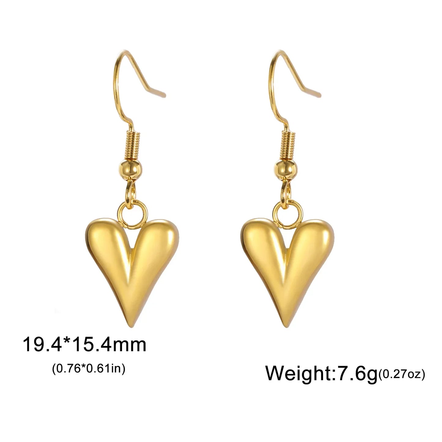Cazador Stainless Steel Heart Women's Earrings Drop Dangle Earrings Jewelry 2025 Trend Wedding Party Birthday Gift New Wholesale