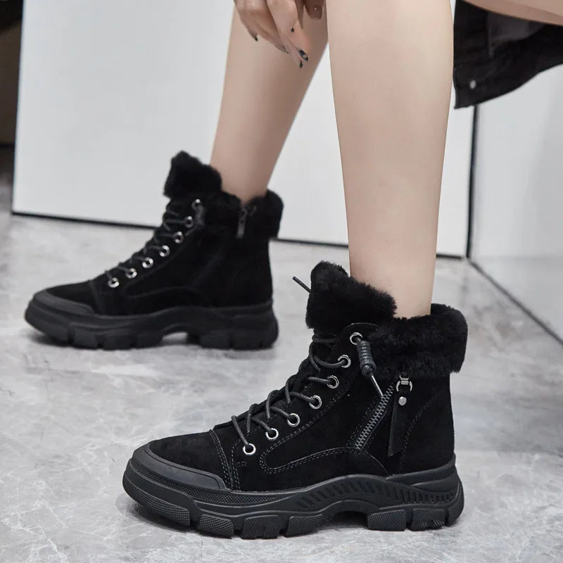 Winter Shoes Women Snow Boots Thick Sole Warm Plush Winter Shoes.