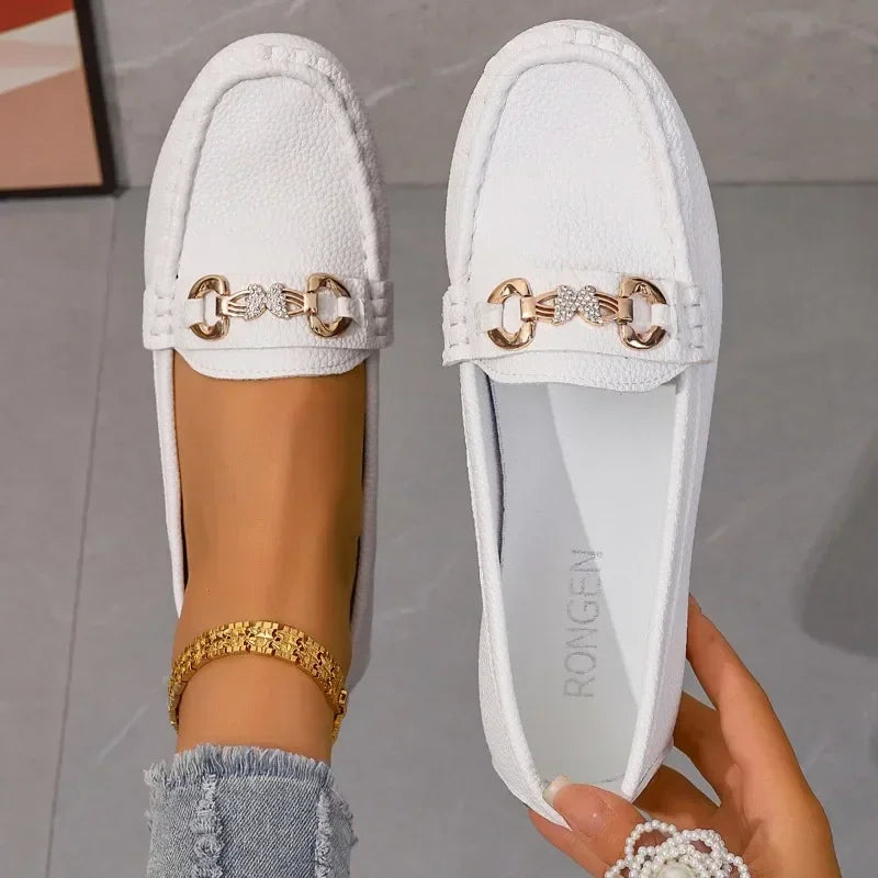 Ladies Shoes 2024 New Slip on Women's Flats Autumn Round Toe Solid Solft Sole Casual Flat Comfortable Loafers Zapatillas Mujer