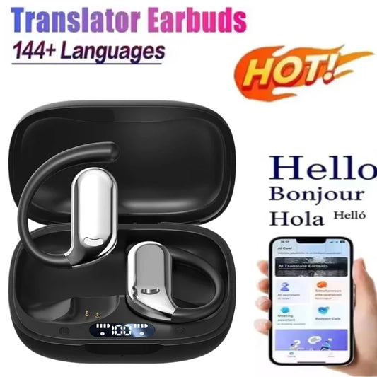 M74 AI Translator  Bluetooth Earbuds Real-Time Voice Translator 144 Languages.