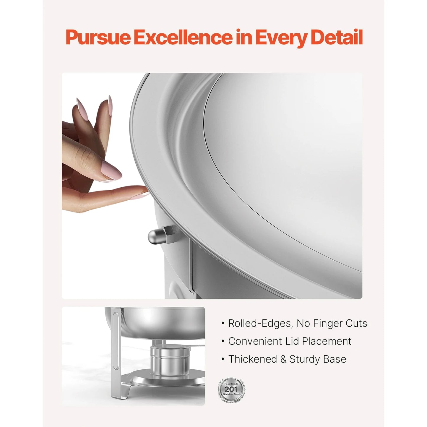 SucceBuy 5 Qt 4 Pack Chafing Dish Buffet Set Stainless Steel Chafer with 4.