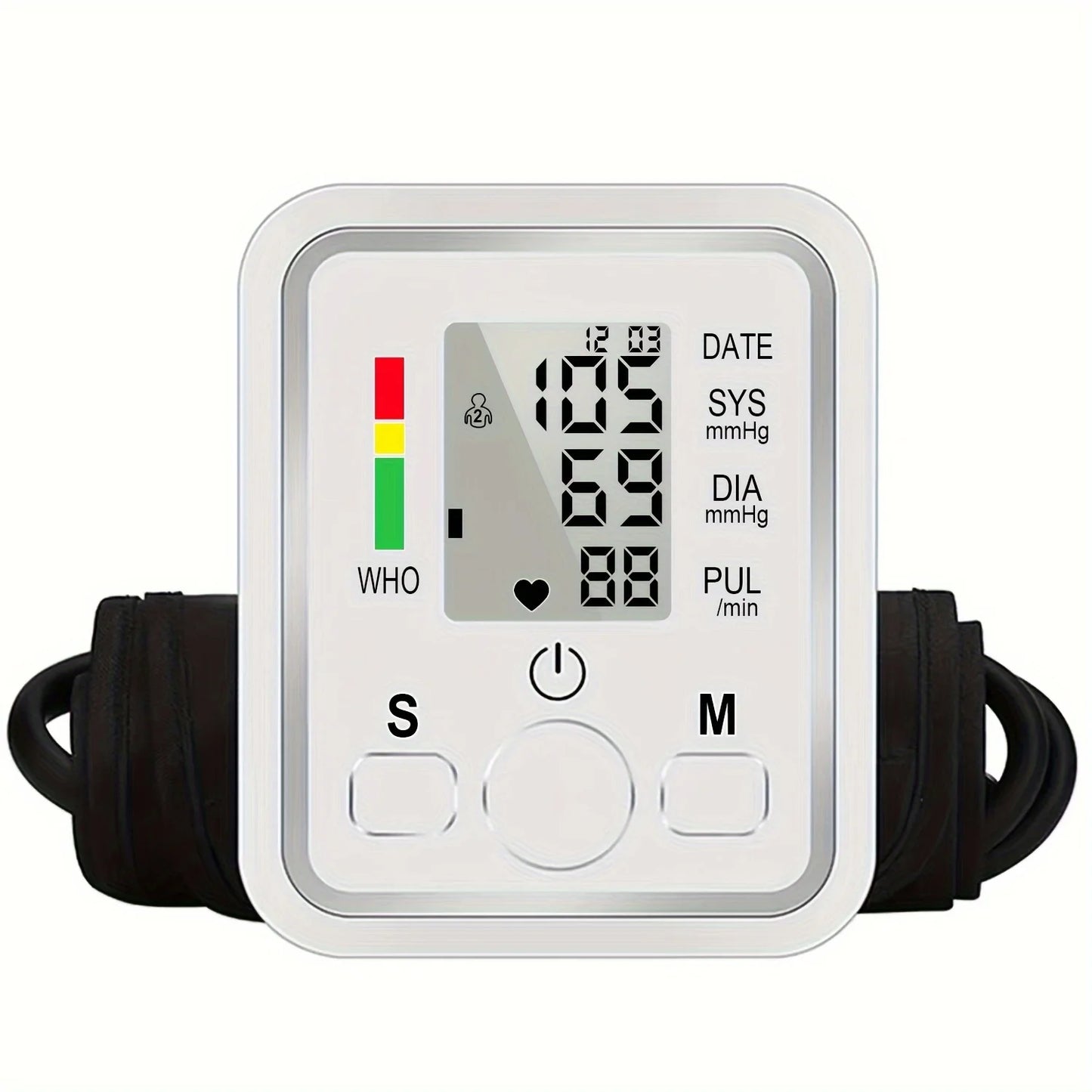 Automatic upper arm blood pressure monitor. sphygmomanometer