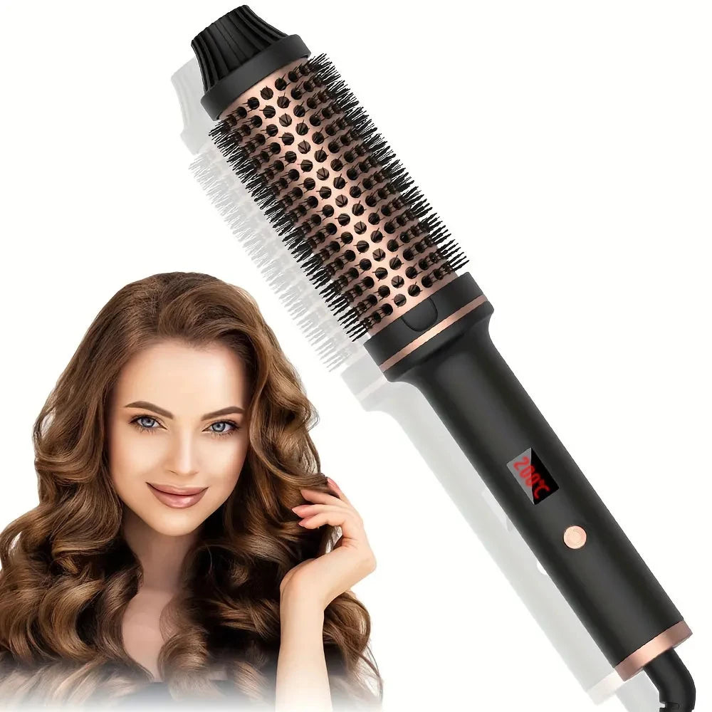Electric Hair Brush Curler Straightener - Valentine's Day Gift for Adults Quick Heating ION- Technology Anti-Scalding Universal Voltage