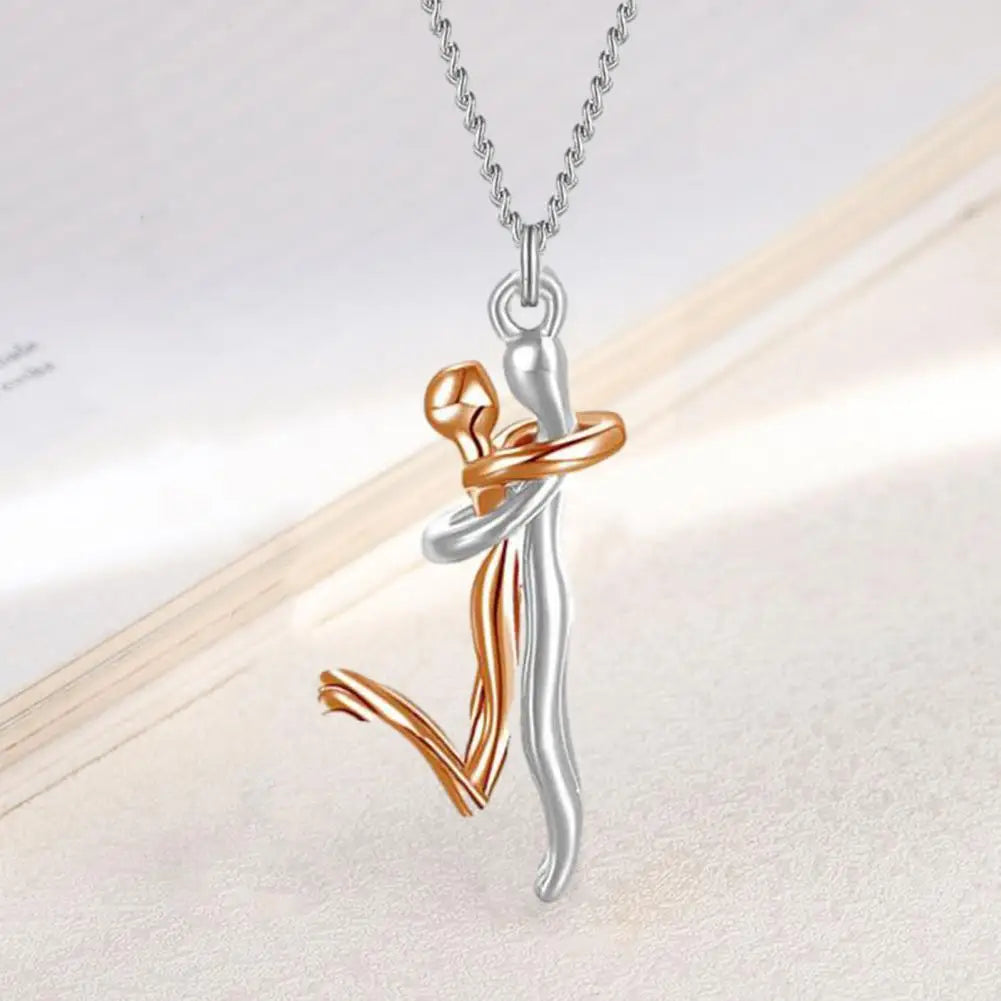 Couple Necklace Party Necklace Stylish Hop Couple Pendant Necklaces for Women Men Punk Lovers Hug Necklace Promise Wedding Party