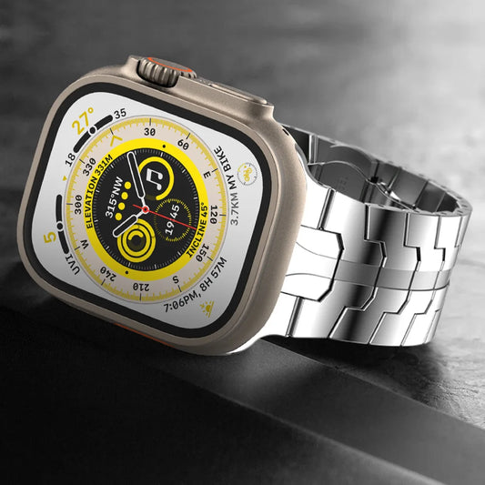 Suitable for Apple Watch Ultra 8 49mm stainless steel metal Iron Man watch strap in stock wholesale