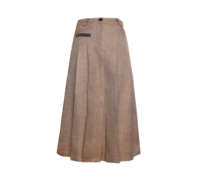 K2118W Lady High Quality 100% Linen Skirts.