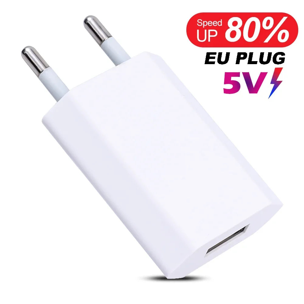NNBILI 1-5Pcs Universal 5V 1A EU Plug USB Wall Phone Charger For iPhone Samsung Xiaomi.