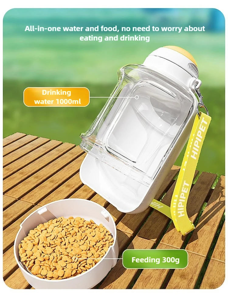 Portable water bowl for dogs, ideal for outdoor walks.