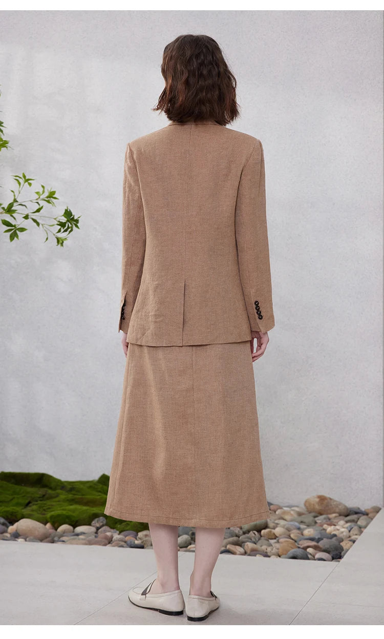 K2118W Lady High Quality 100% Linen Skirts.