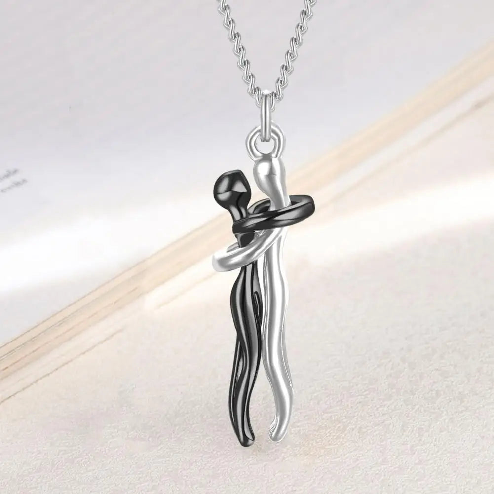 Couple Necklace Party Necklace Stylish Hop Couple Pendant Necklaces for Women Men Punk Lovers Hug Necklace Promise Wedding Party