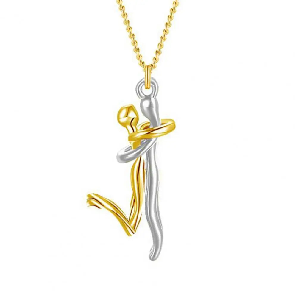 Couple Necklace Party Necklace Stylish Hop Couple Pendant Necklaces for Women Men Punk Lovers Hug Necklace Promise Wedding Party